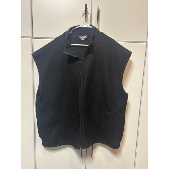 RUBA Other - RUBA Black Fleece Full Zip Vest‎ Mens 3X Made in USA Mock Neck Sleeveless Jacket